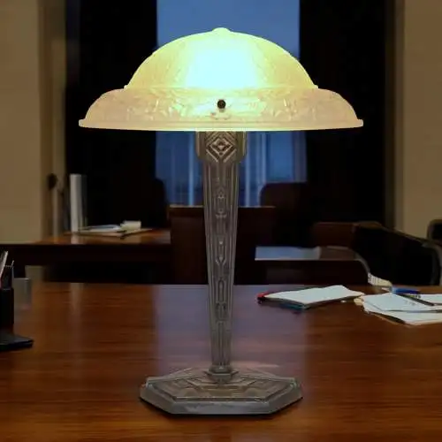 Art Déco Design Tischleuchte "ESCHERSHEIM" Unikat Schreibtischlampe Sammler