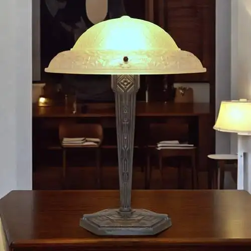 Art Déco Design Tischleuchte "ESCHERSHEIM" Unikat Schreibtischlampe Sammler