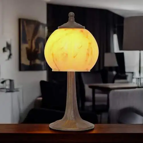 Sehr zierliche Art Déco Tischleuchte "SOSSENHEIM" Messing Bronze Unikat