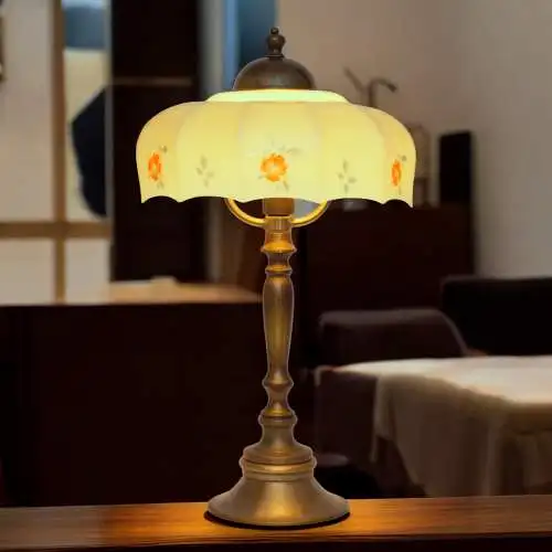Jugendstil Kaffeehausleuchte Messinglampe "ALSERGRUND" Tischlampe Unikat