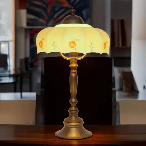 Jugendstil Kaffeehausleuchte Messinglampe "ALSERGRUND" Tischlampe Unikat