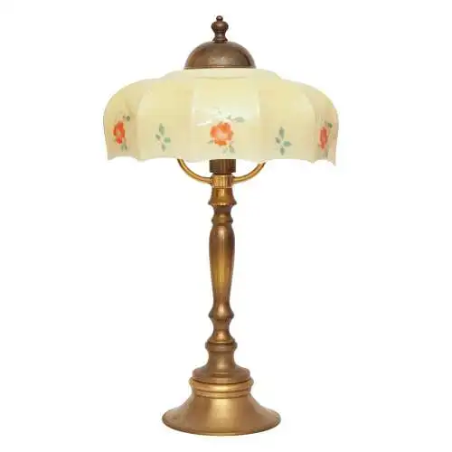 Jugendstil Kaffeehausleuchte Messinglampe "ALSERGRUND" Tischlampe Unikat