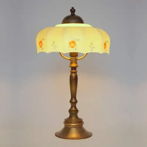 Jugendstil Kaffeehausleuchte Messinglampe "ALSERGRUND" Tischlampe Unikat
