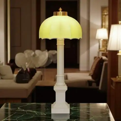 Unikat Art Deco Tischleuchte "GREEN EBONY TOWER" Tischlampe Kaffeehaus Lampe