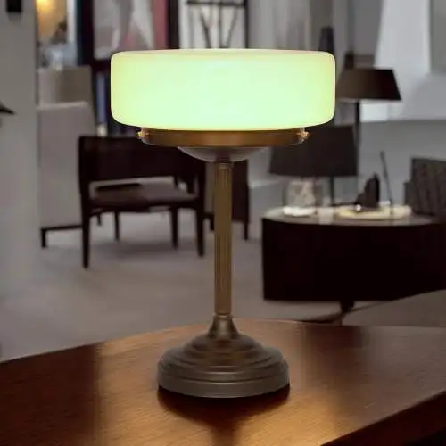 Unikat Art Déco Schreibtischleuchte "GLORIA" Messinglampe Tischlampe Einzelstück