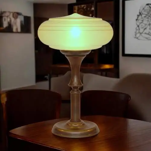 Unikat Art Déco Schreibtischleuchte "DORIA" Messinglampe Tischlampe Einzelstück