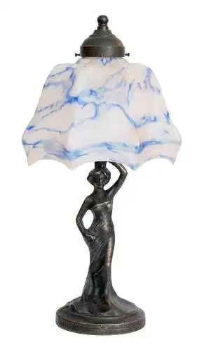 Jugendstil Messinglampe "LITTLE GARDEN BEAUTY" Tischleuchte Einzelstück 