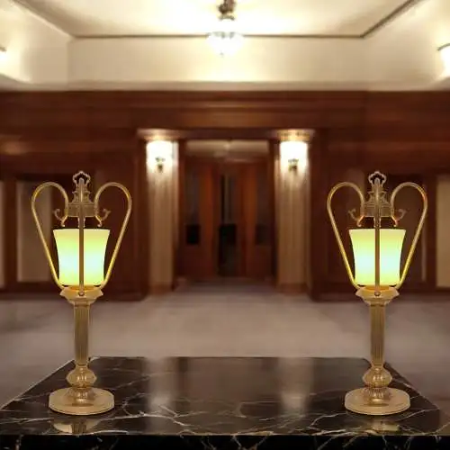 Art Deco Tischleuchte "TOLEDO" Messinglampe Unikat 2 Stück verfügbar Tischlampe