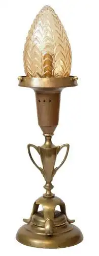 Unikate Art Deco Jugendstil Tischleuchte "GOLDEN ACORN" Messinglampe 