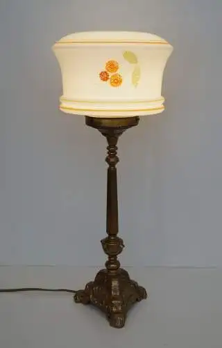 Unikate original Jugendstil Tischleuchte Messinglampe Schreibtisch 1920