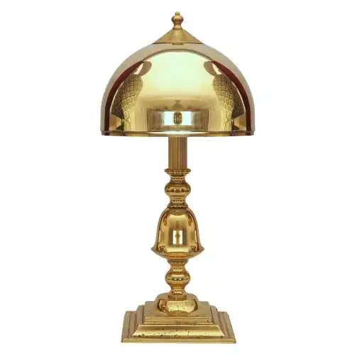 Unikat Art Déco Billardleuchte "DELTA" Messinglampe Tischlampe Salon