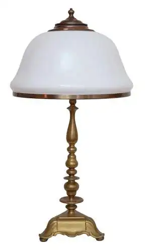 Sehr große original Jugendstil Tischleuchte Salonlampe Messing 66 cm Bakelit