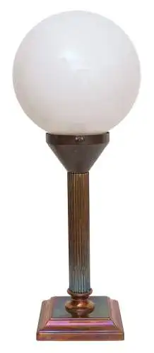 Art Deco Lampe Schreibtischleuchte Tischlampe Messing "BLUE & WHITE" Leuchte