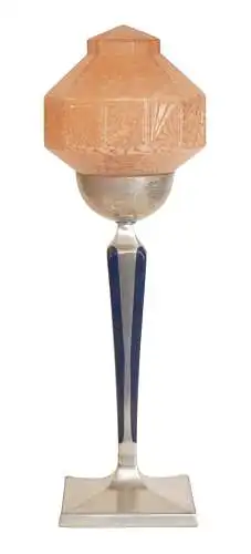 Art Deco Lampe Tischlampe "BLUE LINE" Einzelstück Tischleuchte Unikat