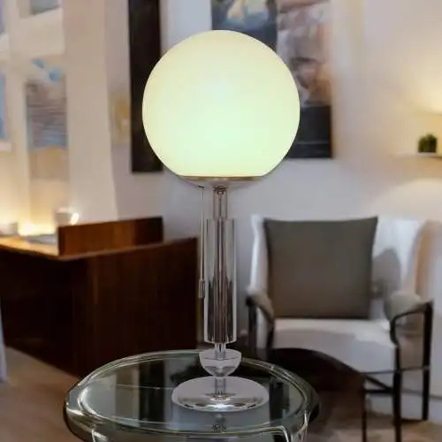 Mid Century Tischleuchte "MERIDA" Chrom Space Age Unikat Tischlampe Sputnik