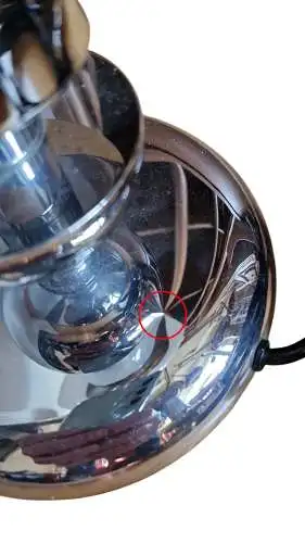 Mid Century Tischleuchte "MERIDA" Chrom Space Age Unikat Tischlampe Sputnik