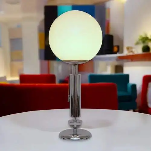 Mid Century Tischleuchte "MERIDA" Chrom Space Age Unikat Tischlampe Sputnik