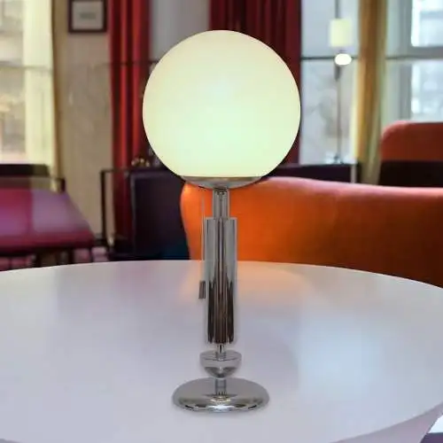 Mid Century Tischleuchte "MERIDA" Chrom Space Age Unikat Tischlampe Sputnik