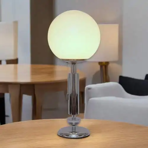 Mid Century Tischleuchte "MERIDA" Chrom Space Age Unikat Tischlampe Sputnik