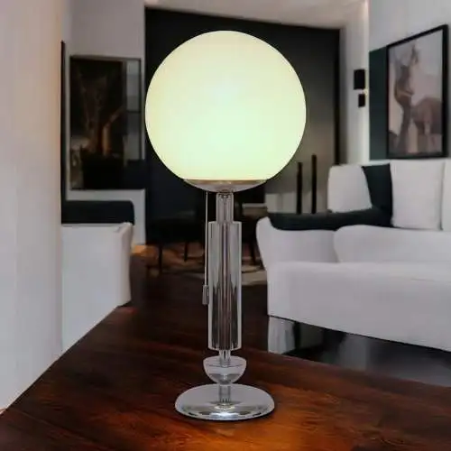 Mid Century Tischleuchte "MERIDA" Chrom Space Age Unikat Tischlampe Sputnik