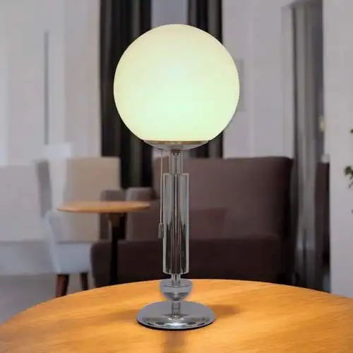 Mid Century Tischleuchte "MERIDA" Chrom Space Age Unikat Tischlampe Sputnik
