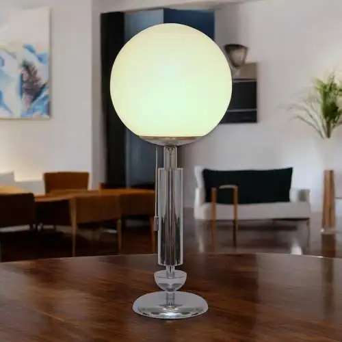 Mid Century Tischleuchte "MERIDA" Chrom Space Age Unikat Tischlampe Sputnik