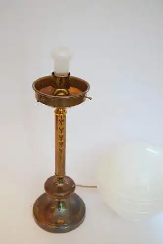 Design Art Deco Schreibtischleuchte "SATURN BASEMENT" Design Unikat Messinglampe