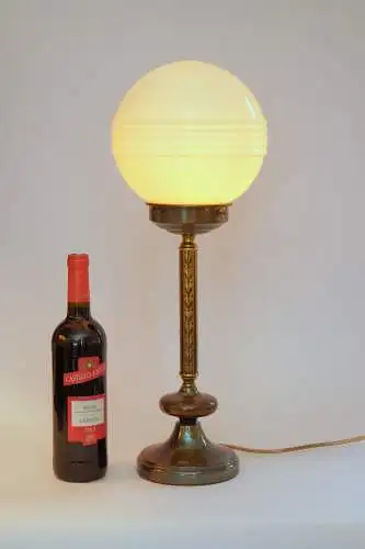 Design Art Deco Schreibtischleuchte "SATURN BASEMENT" Design Unikat Messinglampe