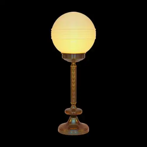 Design Art Deco Schreibtischleuchte "SATURN BASEMENT" Design Unikat Messinglampe