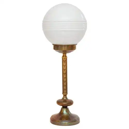 Design Art Deco Schreibtischleuchte "SATURN BASEMENT" Design Unikat Messinglampe
