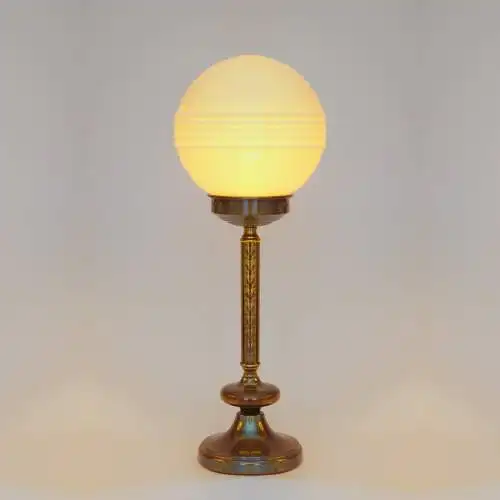 Design Art Deco Schreibtischleuchte "SATURN BASEMENT" Design Unikat Messinglampe