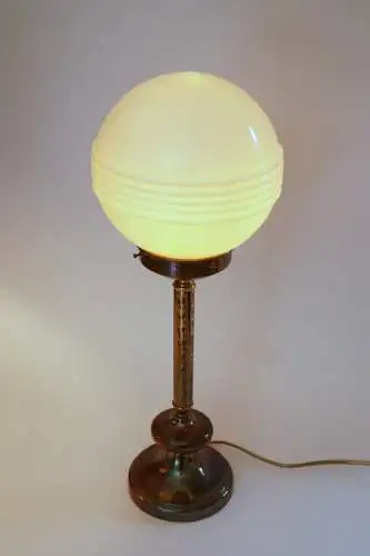 Design Art Deco Schreibtischleuchte "SATURN BASEMENT" Design Unikat Messinglampe