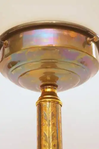Design Art Deco Schreibtischleuchte "SATURN BASEMENT" Design Unikat Messinglampe
