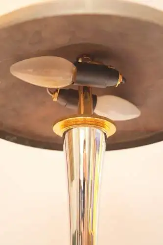 Art Deco Schreibtischleuchte "VANDENBERGH" Design Unikat Chrom Messinglampe