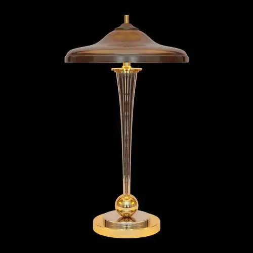 Art Deco Schreibtischleuchte "VANDENBERGH" Design Unikat Chrom Messinglampe