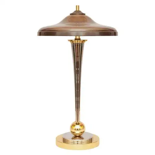 Art Deco Schreibtischleuchte "VANDENBERGH" Design Unikat Chrom Messinglampe