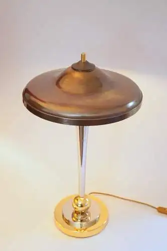 Art Deco Schreibtischleuchte "VANDENBERGH" Design Unikat Chrom Messinglampe