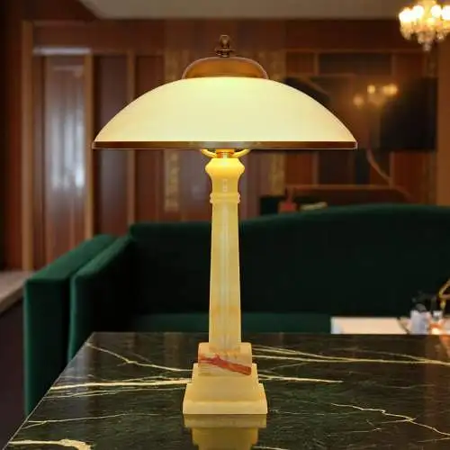 Große Art Déco Kabinettleuchte "PAKISTAN SALON" Onxy Unikat Tischlampe