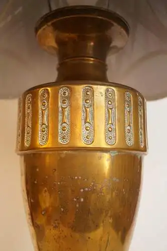 Jugendstil Lampe Messinglampe "AMPHORE BLEUE" Landhaus Tischlampe Leuchte