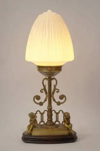 Unikate Jugendstil Stilleuchte Messinglampe Putto Puttis Lampe