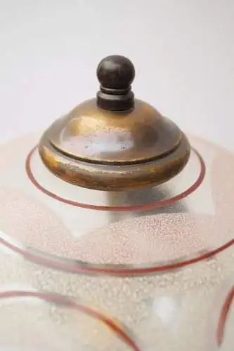 Sammlerstück unikate Art Déco Messinglampe Tischleuchte "DISC ROSÉ" Messinglampe