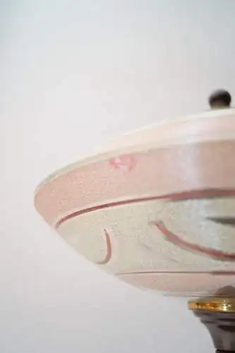 Sammlerstück unikate Art Déco Messinglampe Tischleuchte "DISC ROSÉ" Messinglampe