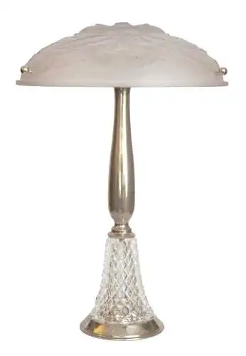 Art Deco Lampe Schreibtischleuchte "SILVER SHADOW" Tischleuchte Leuchte 