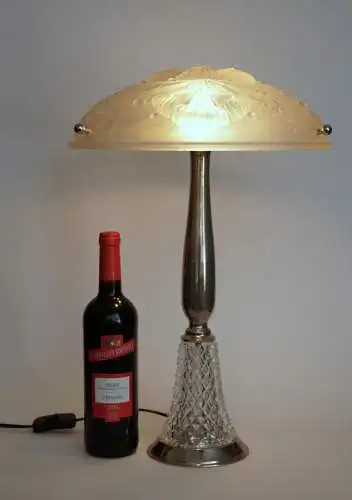 Art Deco Lampe Schreibtischleuchte "SILVER SHADOW" Tischleuchte Leuchte 