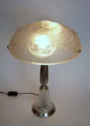 Art Deco Lampe Schreibtischleuchte "SILVER SHADOW" Tischleuchte Leuchte 