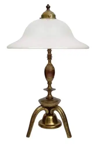 Wunderschöne Berliner Jugendstil Messinglampe Einzelstück Schreibtischlampe