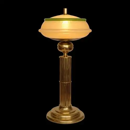 Art Deco Schreibtischleuchte "THE MAJESTIC" Messinglampe Tischlampe Unikat 74cm