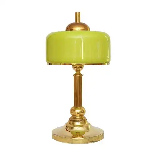 Schöne Art Déco Design Tischleuchte "GOLDEN GREEN" Unikat Einzestück Messing