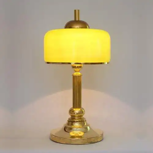 Schöne Art Déco Design Tischleuchte "GOLDEN GREEN" Unikat Einzestück Messing