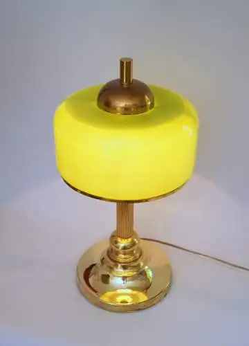 Schöne Art Déco Design Tischleuchte "GOLDEN GREEN" Unikat Einzestück Messing